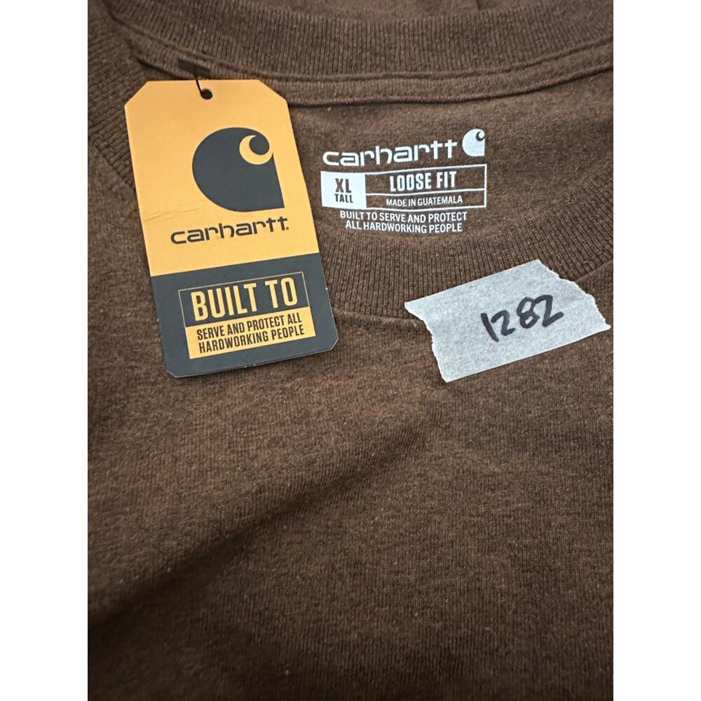 Carhartt Men's Polo Brown Loose Fit Size XL Tall/ NWT 1282 - Picture 4 of 4